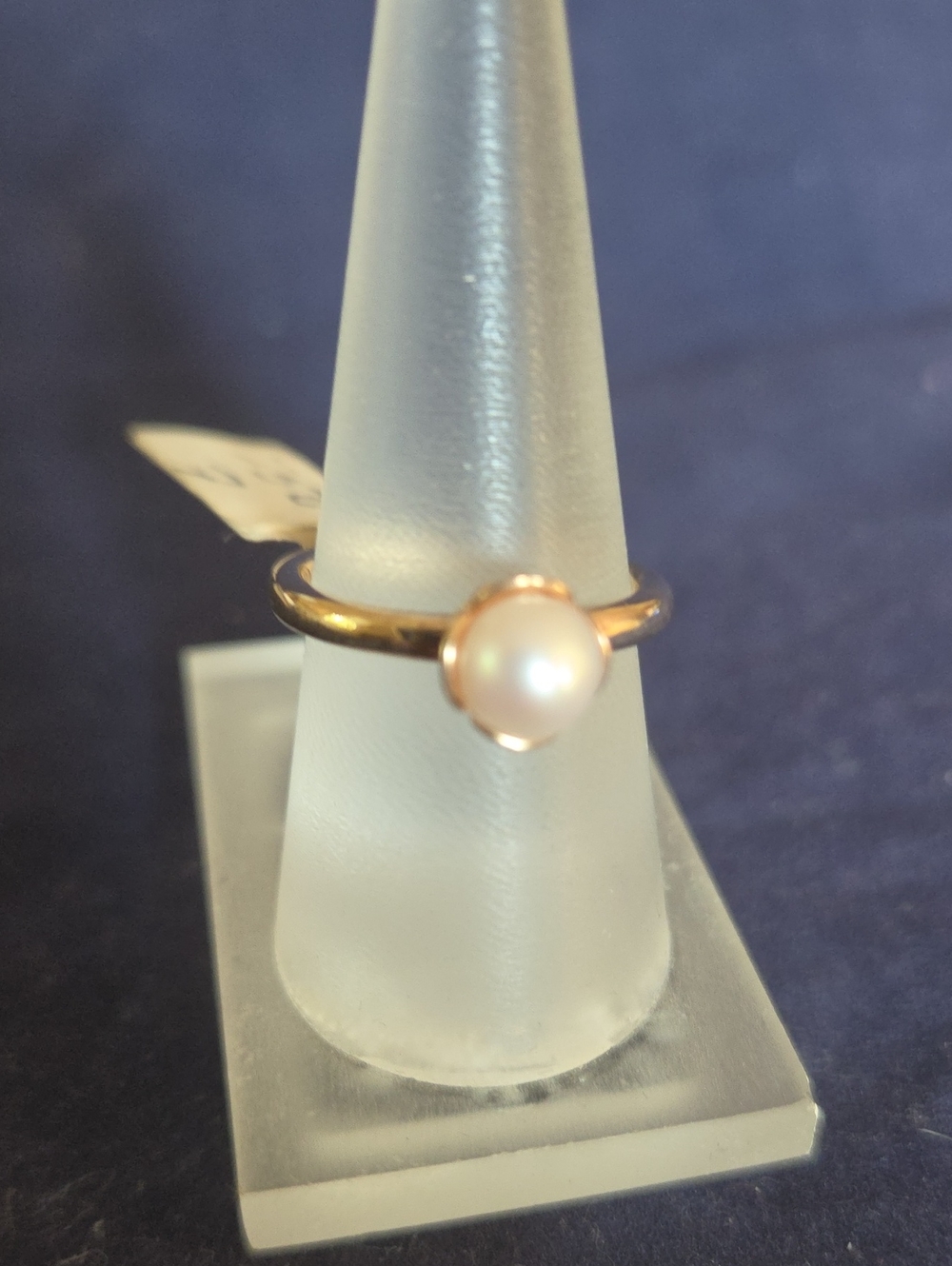 Classic Pearl Solitaire Ring in Rose Gold Plating